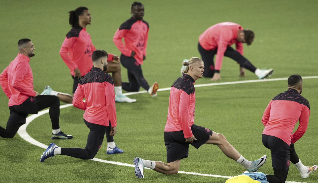 The Citizens membidik tiga poin penuh guna menjaga rekor sempurna mereka yang belum terkalahkan dalam 15 pertandinga Liga Champions terakhir. (Peter Schneider/Keystone via AP)