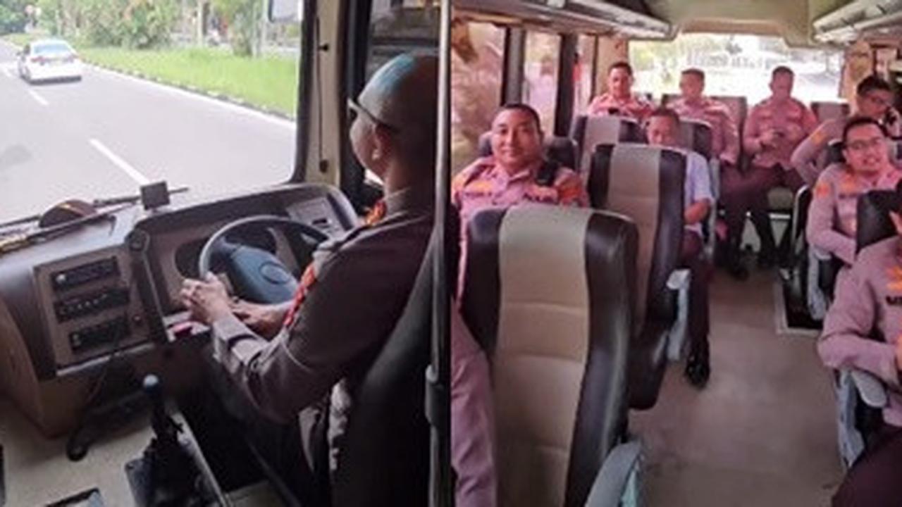 Pengecekan & Pembubaran Geng motor, Jenderal Bintang Dua Nyetir Bus Sendiri Anak Buah Duduk Santai di Belakang