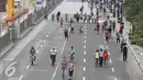 Warga menikmati Car Free Day di Jakarta, Minggu (1/5). Meskipun bertepatan dengan peringatan Hari Buruh International tidak mempengaruhi masyarakat untuk menikmati CFD. (Liputan6.com/Angga Yuniar)