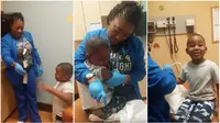 Ada trik ajaib perawat untuk menyuntik bocah agar tak menangis. (Facebook Tiffany Shelby Marshall)
