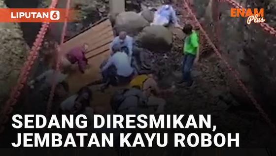 VIDEO: Sedang Diresmikan, Jembatan Kayu Roboh di Meksiko Saat Dinaiki Rombongan