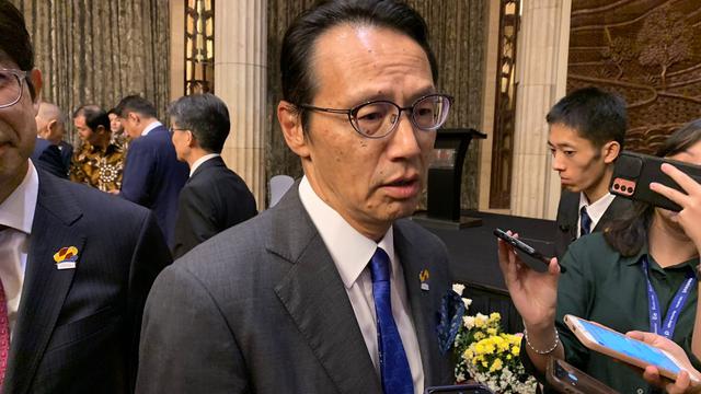 Duta Besar Jepang untuk Indonesia Kanasugi Kenji dalam acara ASEAN Council of Japan Alumni (ASCOJA), Jumat (8/7/2023). (Liputan6/Benedikta Miranti)