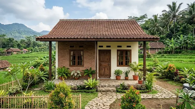 Rumah 6x8 dengan Fasad Bata Ekspos