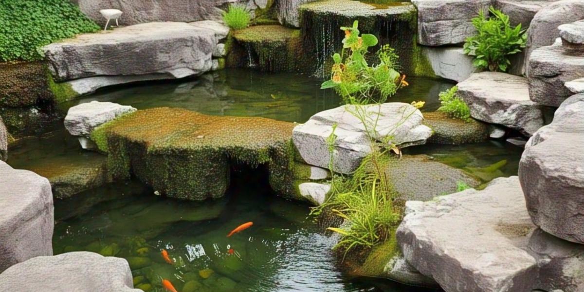 Kombinasi Batu Alam dan Kolam Ikan Kecil