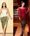 Syifa Hadju tampil anggun dengan kebaya kutubaru berwarna putih yang dipadukan dengan kain lilit batik multiwarna. [@syifahadju]