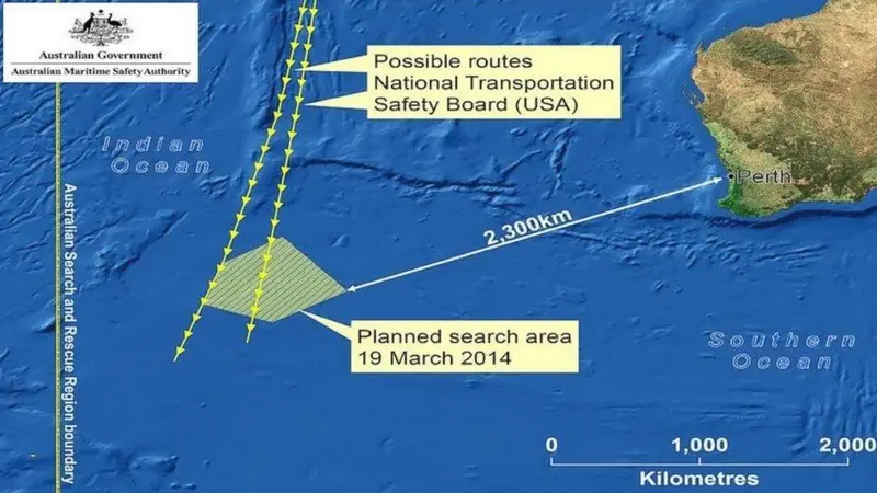 Objek diduga Malaysia Airlines MH370 (Australian Maritime Safety Authority)