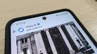 Fitur Meta AI yang kini sudah hadir di aplikasi WhatsApp. (Liputan6.com/Agustinus M. Damar)