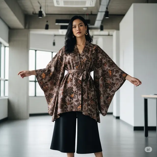 Tunik Batik Model Kebaya Kimono