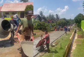 Warga swadaya bangun jalan desa