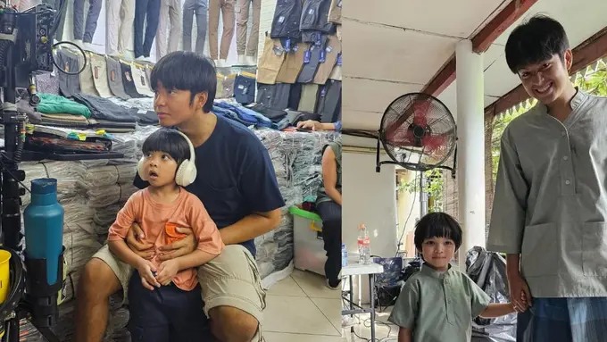 Potret Angga Yunanda bareng ‘anak’  di film Dua Hati Biru (Sumber: Instagram/@angga)