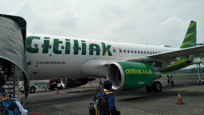 Citilink menjadi maskapai pertama yang melakukan penerbangan komersil dari dan menuju Bandara Internasional Yogyakarta (YIA). Liputan6.com/Septian Deny