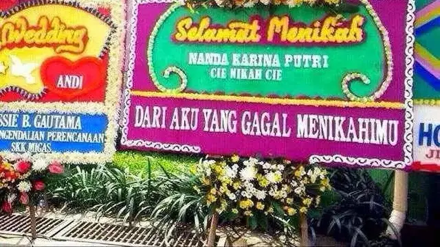 6 Karangan Bunga dari Mantan saat Nikahan Ini Bikin Syok Pengantin
