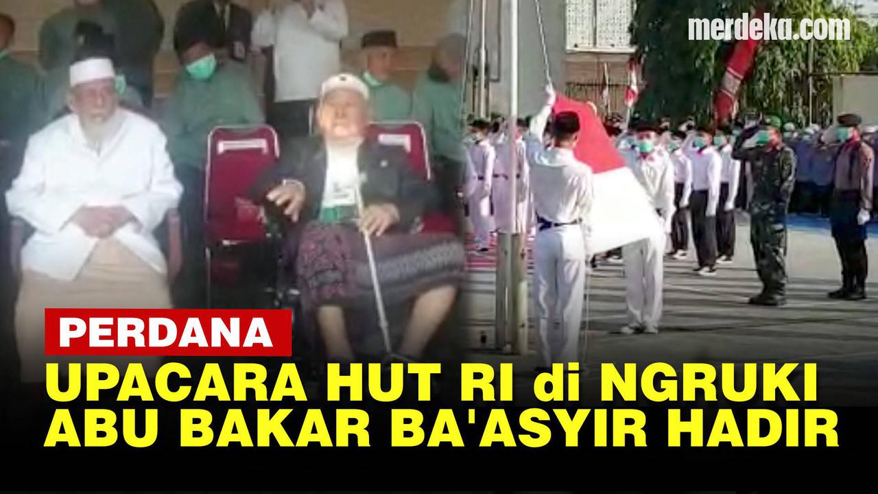 VIDEO: Abu Bakar Baasyir Ikut Upacara HUT RI Pertama Kali Digelar di Ponpes Ngruki