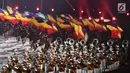 Penampilan marching band polisi dan dan TNI saat penutupan Asian Games 2018 di Stadion Utama GBK, Jakarta, Minggu (2/9). (Merdeka.com/Imam Buhori)