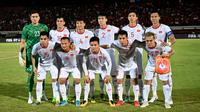 Timnas Vietnam pada laga Kualifikasi Piala Dunia 2022. (AFP/Sonny Tumbelaka)