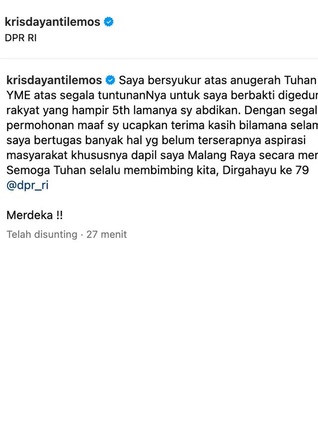 Ungahan Krisdayanti. (Foto: Dok. Instagram @krisdayantilemos)
