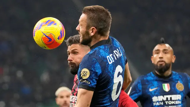 AC Milan vs Inter Milan, Olivier Giroud Vs Stefan de Vrij