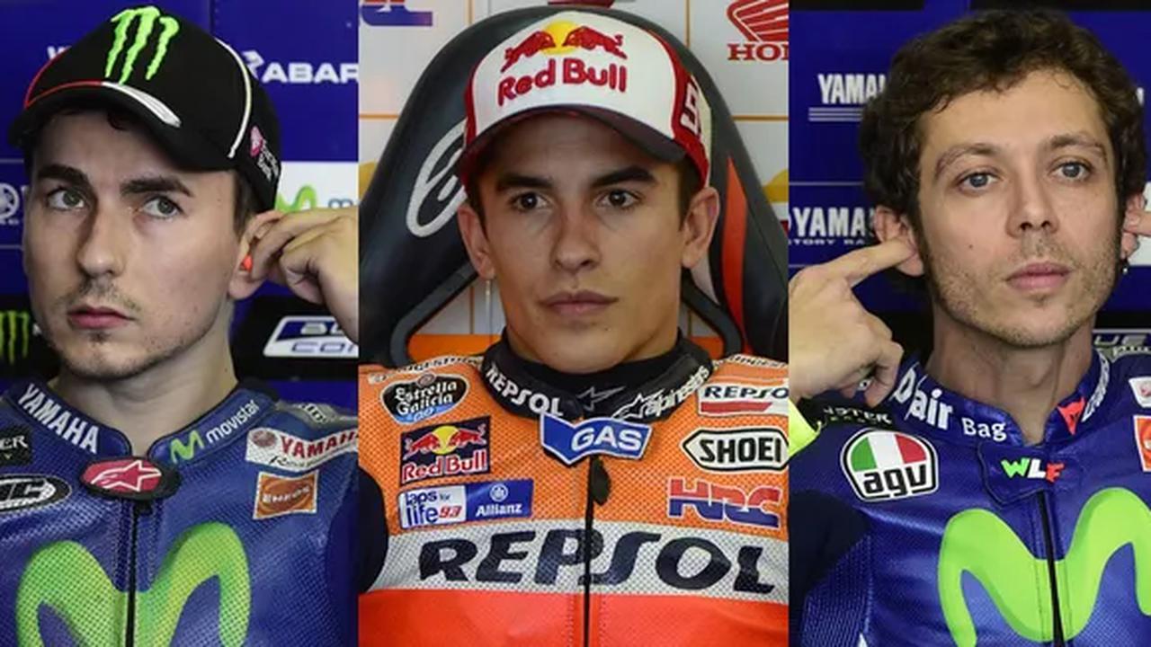Jorge Lorenzo, Marc Marquez dan Valentino Rossi (c) AFP