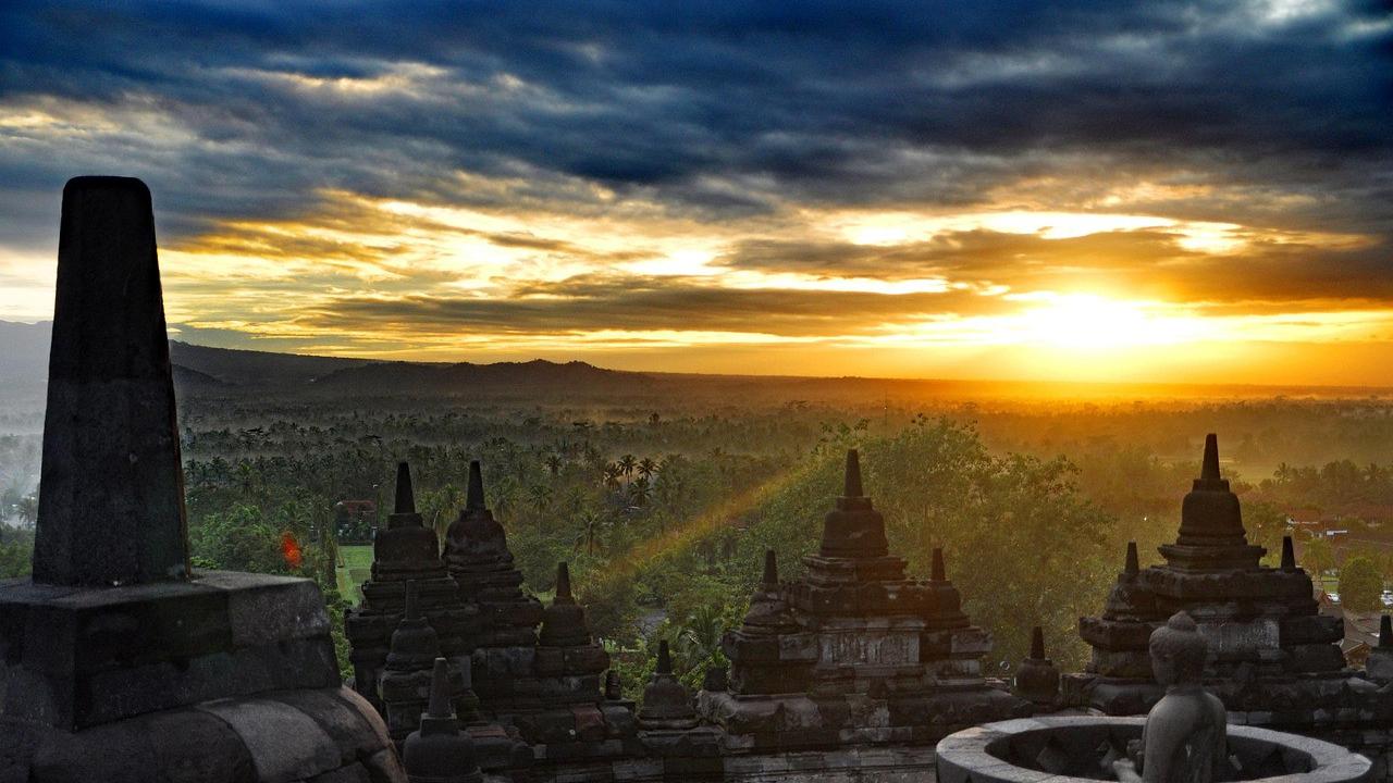 Ilustrasi Pemandangan Borobudur