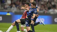Striker AC Milan Christian Pulisic mencetak gol pertama saat melawan Inter Milan di Giuseppe Meazza pada pekan kelima Liga Italia (AP)