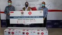 LOTTE Group menyumbangkan 30.000 buah test kit kepada pemerintah Indonesia untuk mengatasi virus corona/ Dok. LOTTE Group