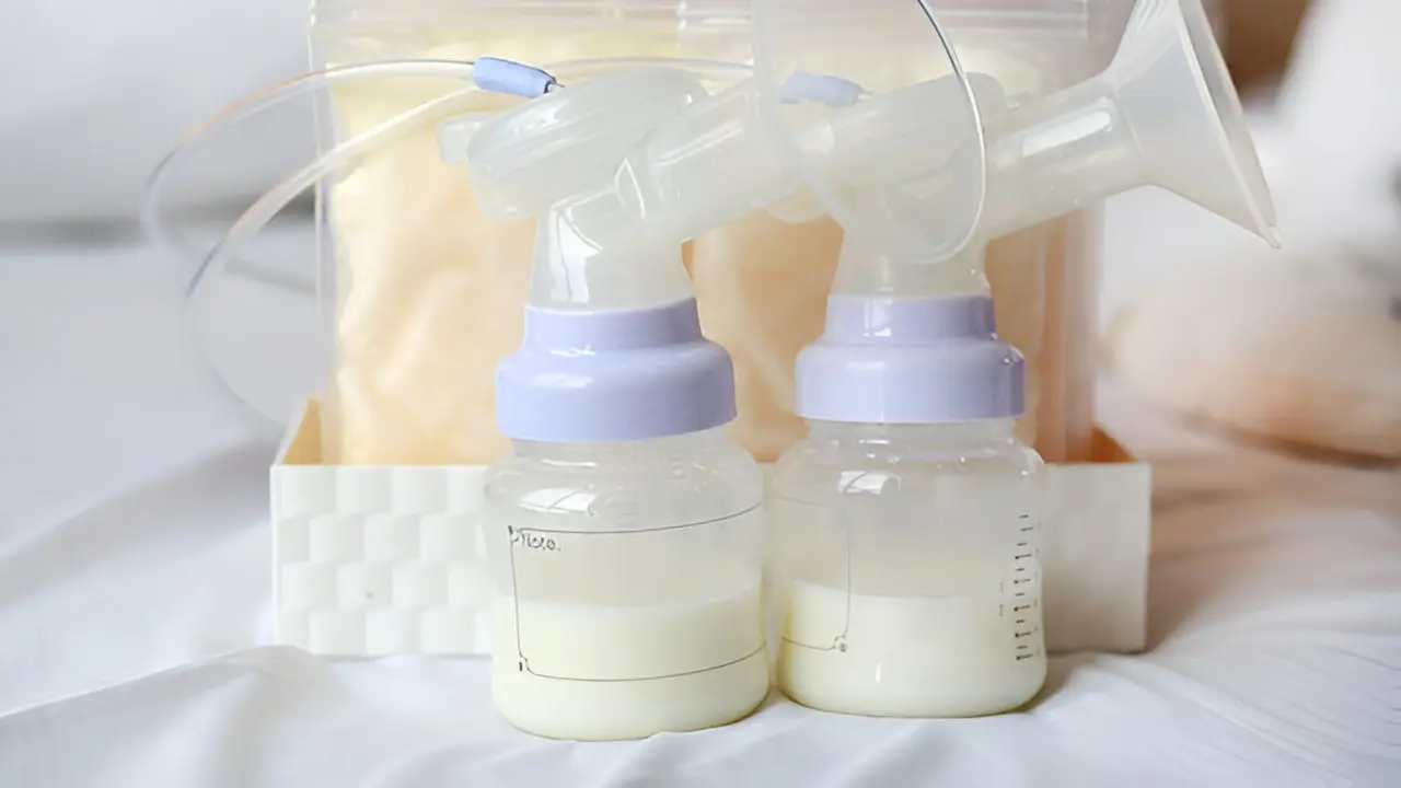 Botol susu beserta susu asi dan pompanya (Foto Dok: Freepik/zilvergolf)