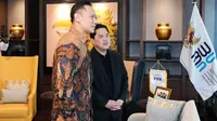 Sambangi Kantor Erick Thohir, AHY Minta BUMN Perkuat Pembangunan Infrastruktur