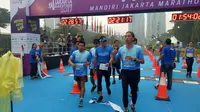 Sandiaga Uno merisahkan Jakarta Marathon 2017. (Liputan6.com/Devira Prastiwi)
