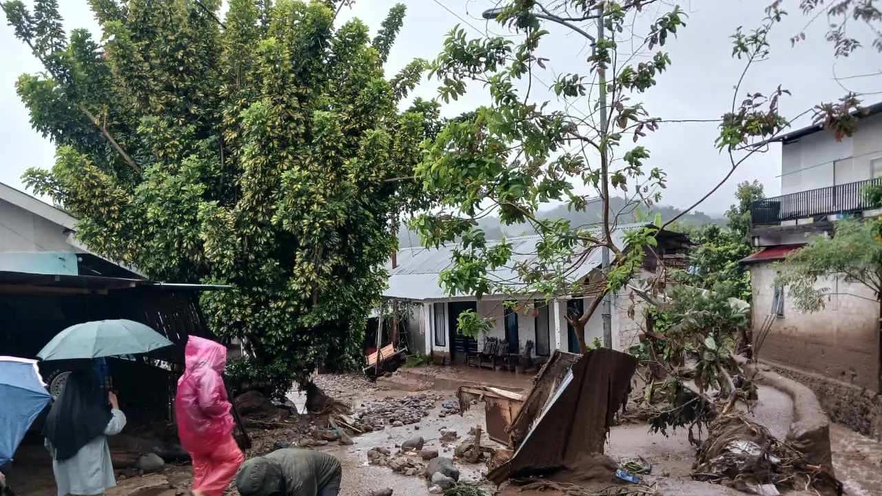 Dampak banjir Solok. (BNPB)