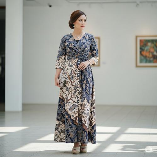10 Model Long Dress Batik Kombinasi Modern 2025: dari Casual Chic hingga  Pesta Mewah