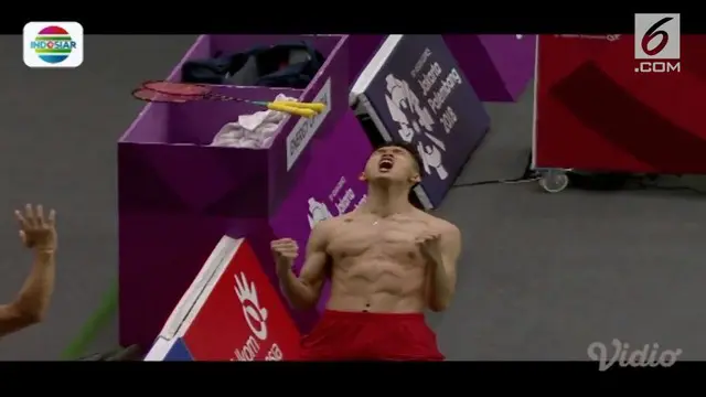 VIDEO: Jonatan Christie Menang, Buka Baju di Lapangan
