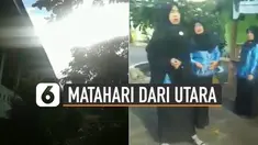Video heboh warga Sulsel melihat matahari terbit dari arah utara viral di media sosial.