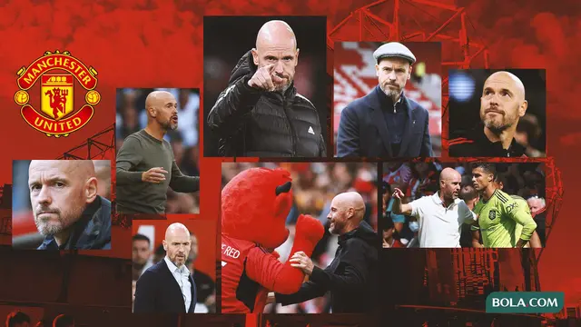 Kolase - Beragam Aksi Erik ten Hag bersama MU