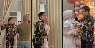 Artis yang juga Wakil Bupati Bandung Sahrul Gunawan baru saja genap 47 tahun pada 24 Mei. Bertepatan dengan tanggal lahirnya, suami dari  Dine Mutiara Aziz itu mendapatkan kejutan dari istri tercinta Dine Mutiara Aziz dan timnya. berikut beberapa potretnya. [Instagram/dine.pearl]