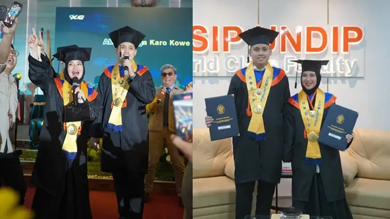 Kuliah Satu Kelas, Ini 7 Potret Chacha Frederica dan Suami Wisuda S2 Bareng