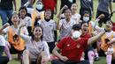 Laga Timnas Putri Indonesia kontra Tim PON Jabar turut dihadiri Ketua Umum PSSI Mochamad Iriawan. (Foto: Bola.com/M Iqbal Ichsan)