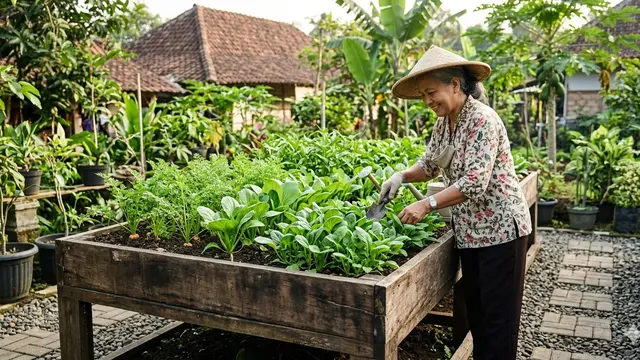 Kebun Sayur untuk Lansia Usia 60 Tahun (Foto: Gemini AI)