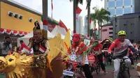 Parade sepeda hias di Kemenkumham (Liputan6.com/Lisza Egeham)