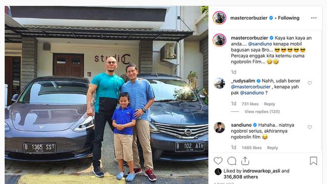 Deddy Corbuzier dan Sandiaga Uno