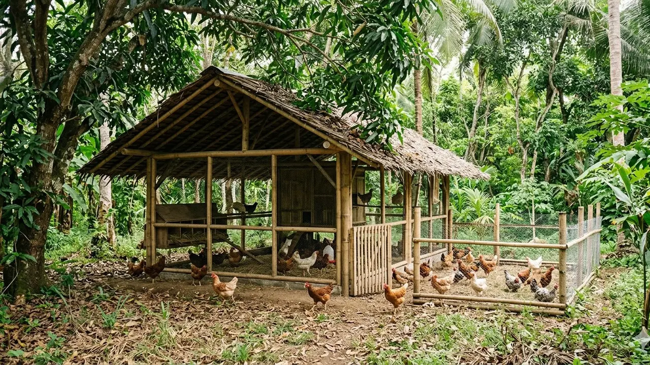 Desain Kandang Ayam dengan Ventilasi Alami (Foto: Gemini AI)