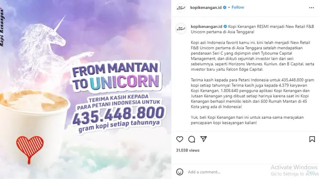 Kopi Kenangan (Foto: Instagram/@kopikenangan.id)