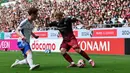 Ketiga tim yang masih punya kans juara adalah Vissel Kobe, Sanfrecce Hiroshima, dan Mechida Zelvia. Ketiga klub berurutan menempati posisi pertama (69 poin), kedua (68 poin), dan ketiga (66 poin) klasemen J1 League 2024. (Dok. J.League)