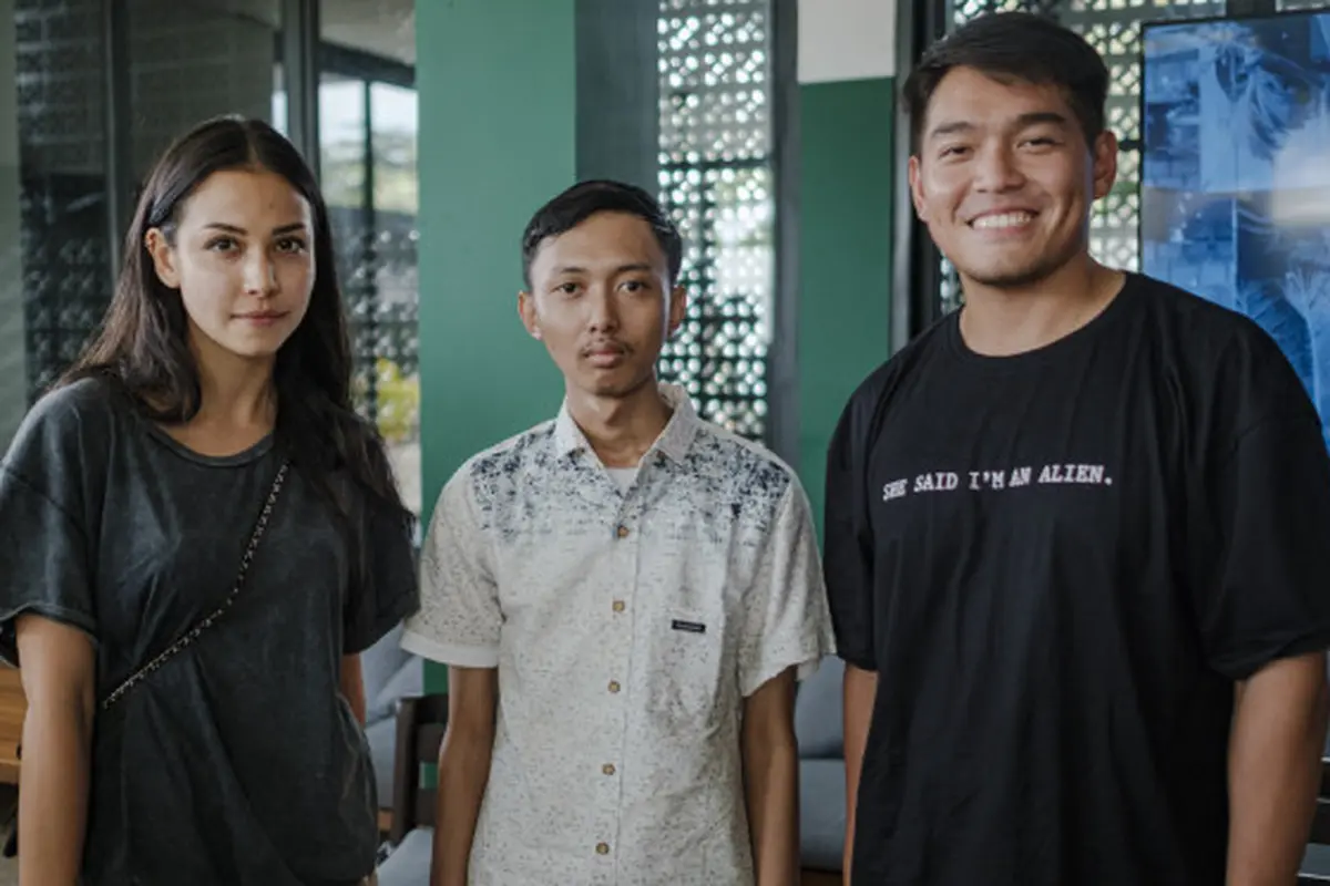 Ghozali Everyday bersama CEO Tokocrypto, Pang Xue Kai dan Community Engagement Executive Tokocrypto, Quini Arantxa. Dok: Tokocrypto