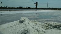 Tidak sedikit petambak garam di Cirebon berhutang kepada tengkulak sebagai pengikat agar hasil produksi garamnya tidak dijual ke luar. Foto (Liputan6.com / Panji Prayitno)