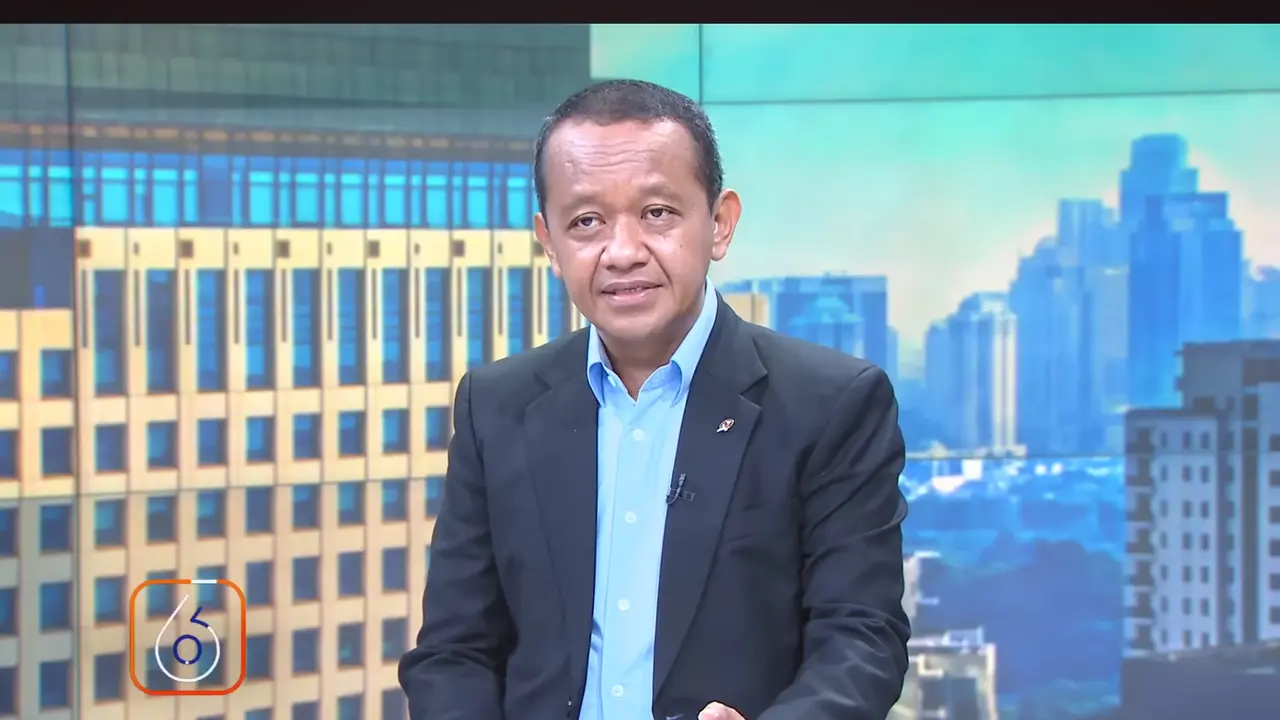 Menteri Energi dan Sumber Daya Mineral (ESDM) Bahlil Lahadalia dalam acara Liputan6 Talks.