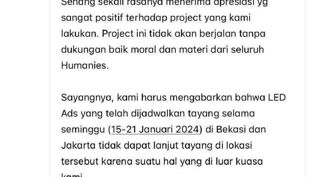 Pengumuman iklan videotron Anies Baswedan di-take down