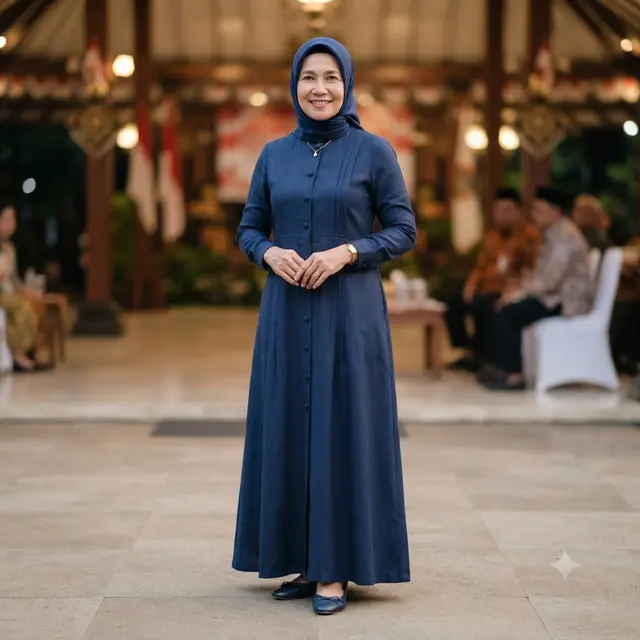 Model Gamis Ibu-Ibu untuk Malam Tirakatan