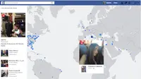 Sekarang pengguna Facebook bisa menyaksikan Live Video dari belahan dunia lain dengan LIve Map (Sumber: Screenshoot).