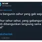 Cara Bangunin Sahur yang Enggak Wajar Versi Netizen (Sumber:Twitter/@Astaganaza)