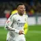 Bomber Real Madrid Kylian Mbappe merayakan golnya ke gawang Villarreal di jornada 21 Liga Spanyol 2025/2026 di La Ceramica, Minggu (25/01/2026) dini hari WIB. (AP Photo/Alberto Saiz)